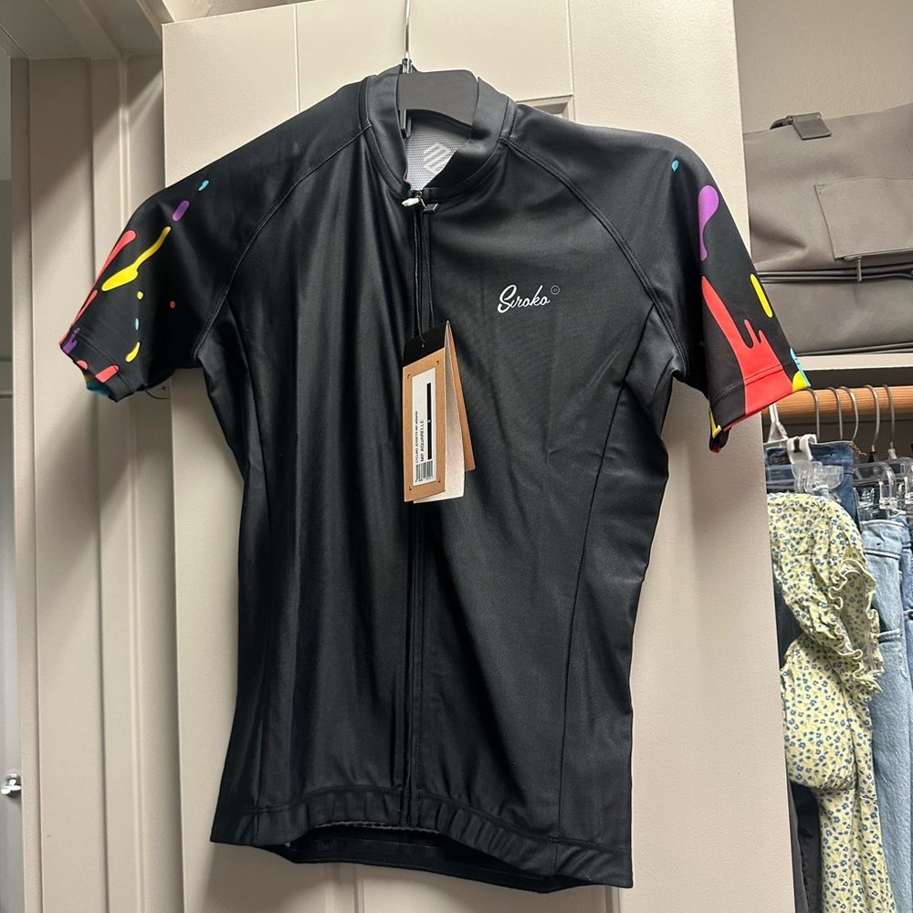 Women's Siroko Black Cycling Jersey - size small